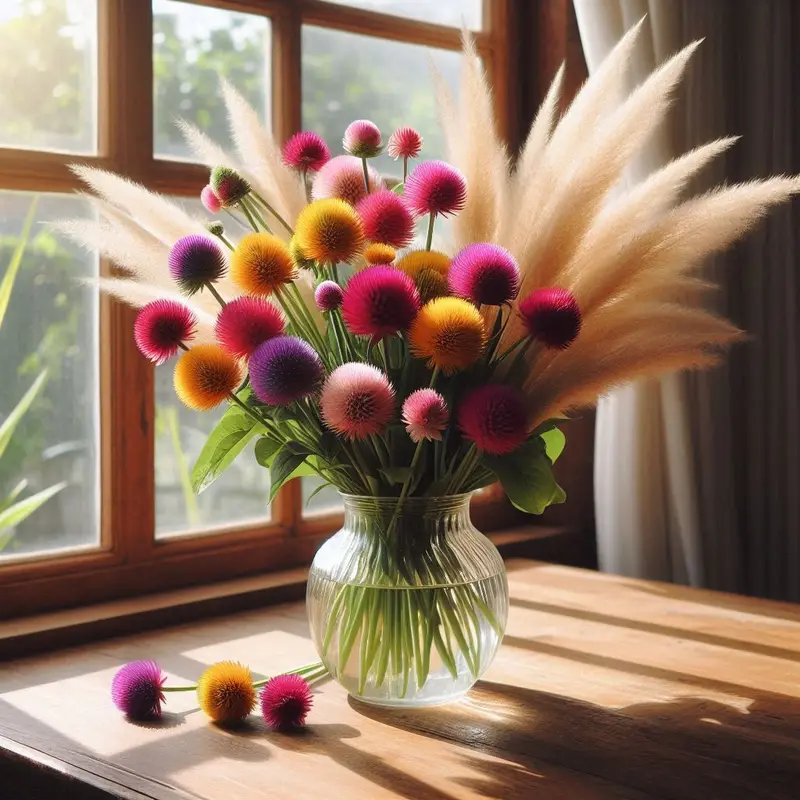 Adding Vibrant Color and Texture with Globe Amaranth Pampas
